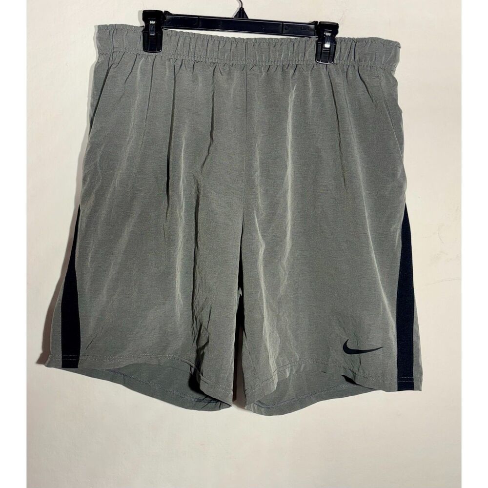 Nike Dri Fit Mens Gray Athletic Shorts XXL Swoosh Gym Workout Training